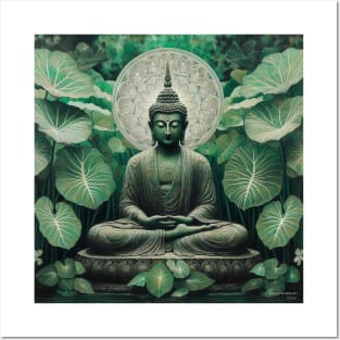 Houseplants Tropical Leaves Peaceful Buddha Meditation Yoga Zen Posters and Art